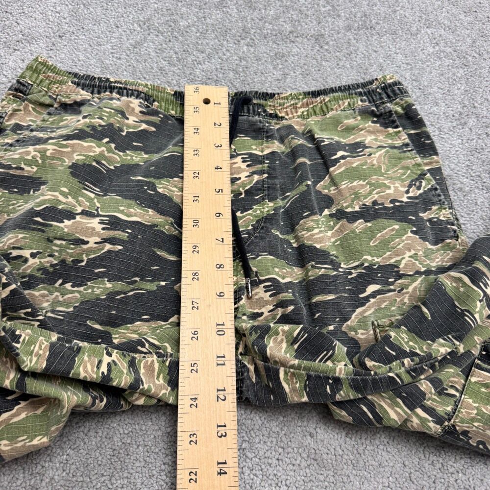 HUF Tiger Striped Camo Cargo Pants Mens Medium Green 100% Cotton Pull On Outdoor - Picture 12 of 16